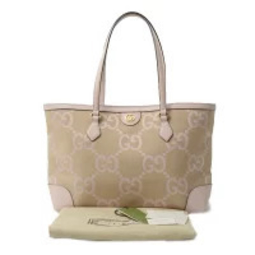 Gucci Jumbo GG Tote Bag Canvas Beige Pink - Picture 9 of 9